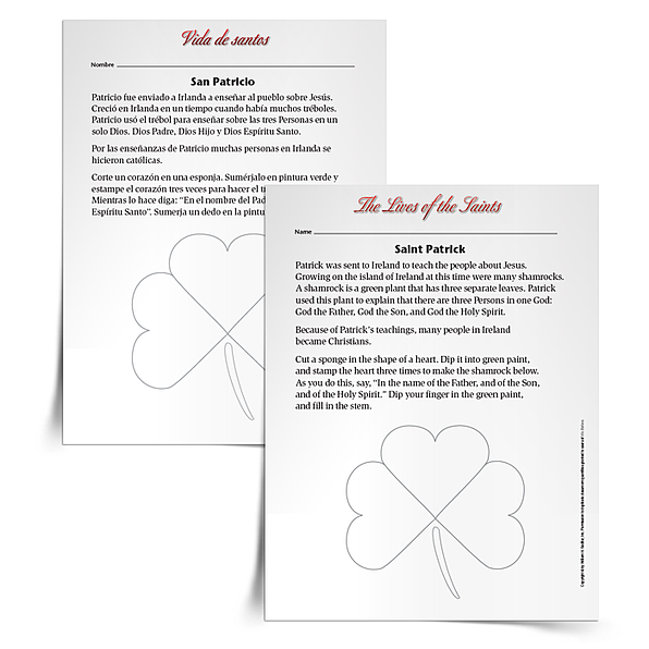 Download a printable Saint Patrick primary activity, in English or Spanish, to share with your students on March 17.
