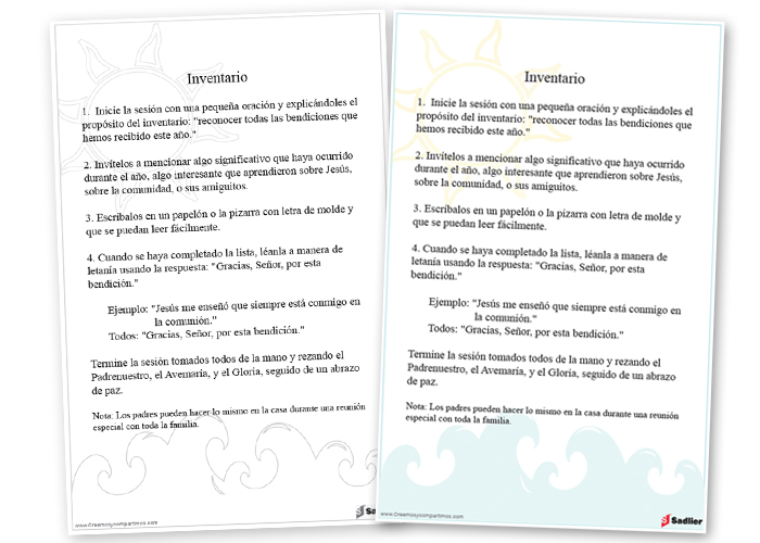 Catholic-Worksheet-Inventario