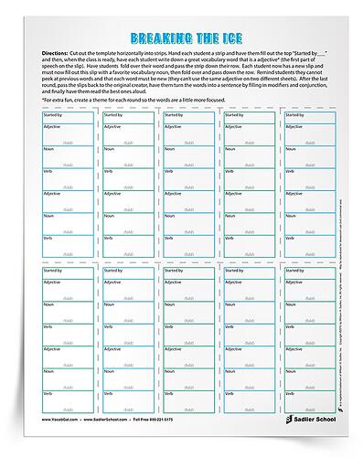 With this icebreaker activity you can observe the range of vocabulary prowess in your class while fostering a positive class community at the same time. Download the free Vocabulary Back-to-School Kit to get my Breaking the Ice activity.
