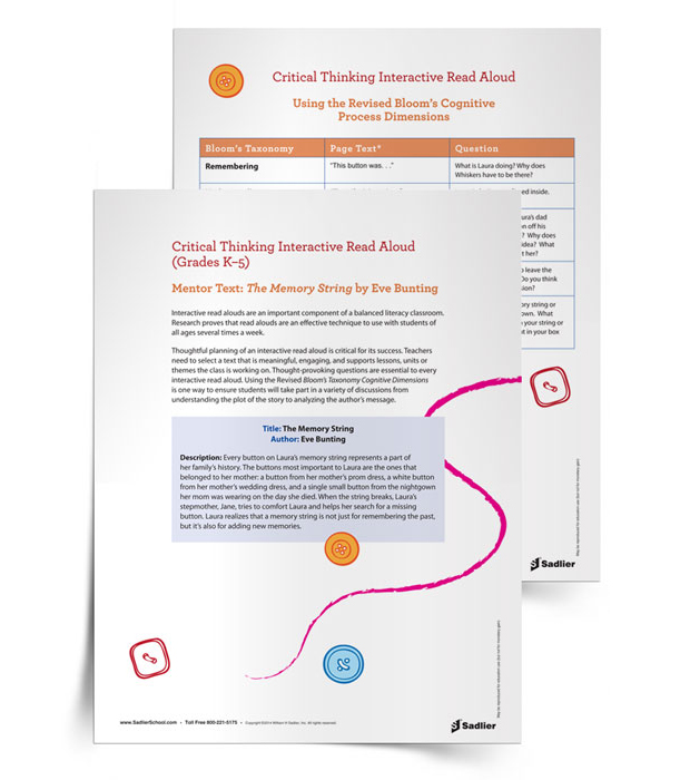 Interactive Read Aloud of The Memory String by Eve Bunting