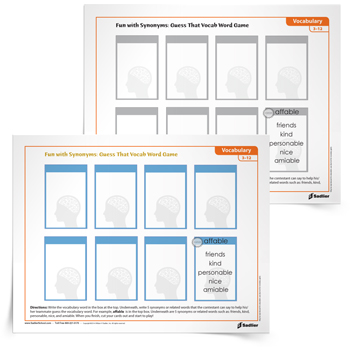 Here are additional vocabulary games you can print for free and play in your classroom!