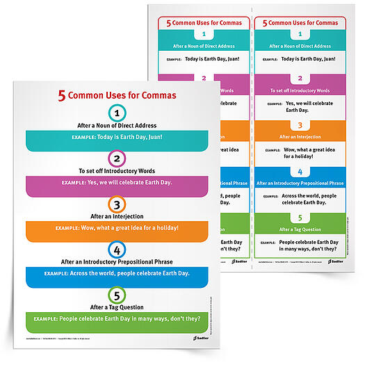 Comma Practice Worksheets And Anchor Chart For The Classroom