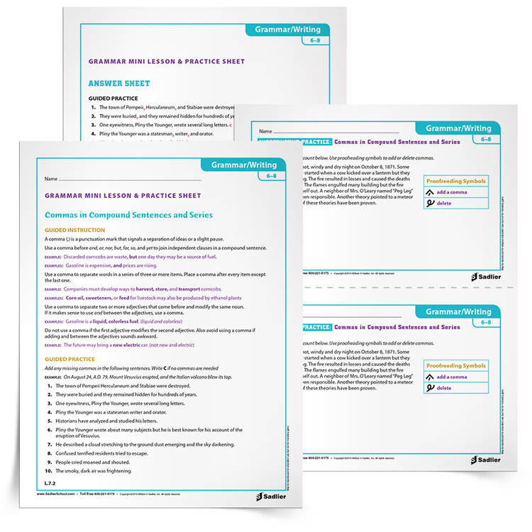 Comma Practice Worksheets And Anchor Chart For The Classroom