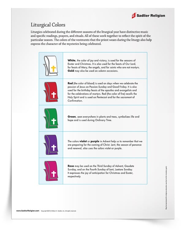 Liturgical Colors Mini Lesson & Activity