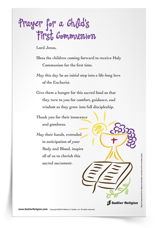 Download my Prayer for a Child’s First Communion and use it with your family or class.