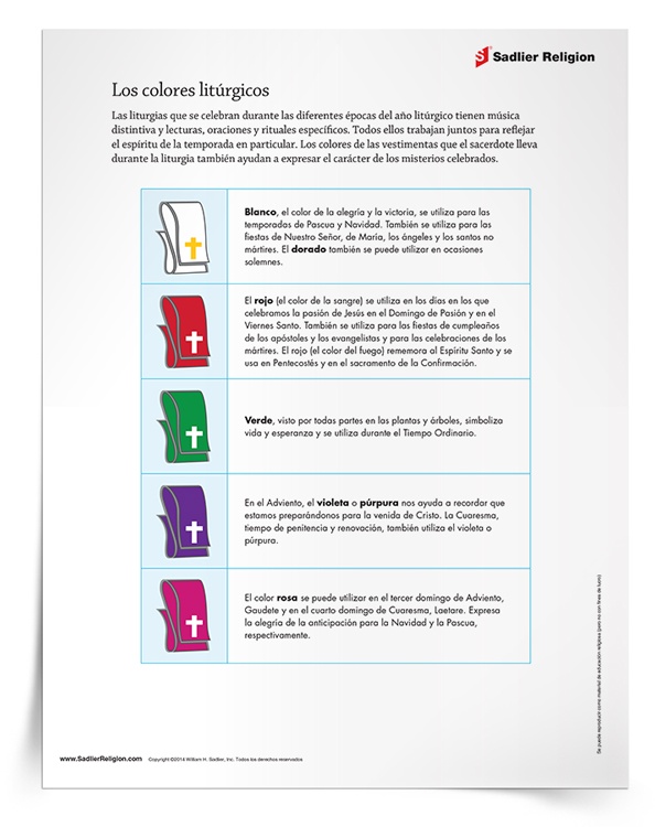 Minilección y actividad de los <em>Colores litúrgicos</em>