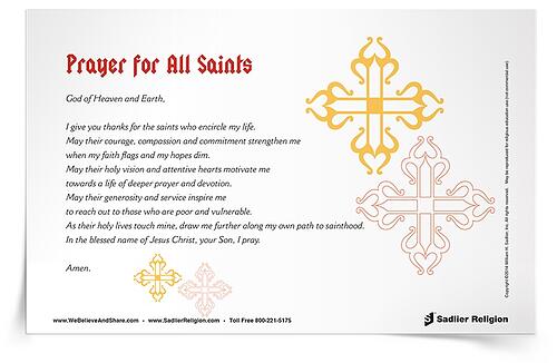 Celebrate the feast of All Saints by considering the holy men and women who encircle your life. Download a Prayer for All Saints and share it with students!