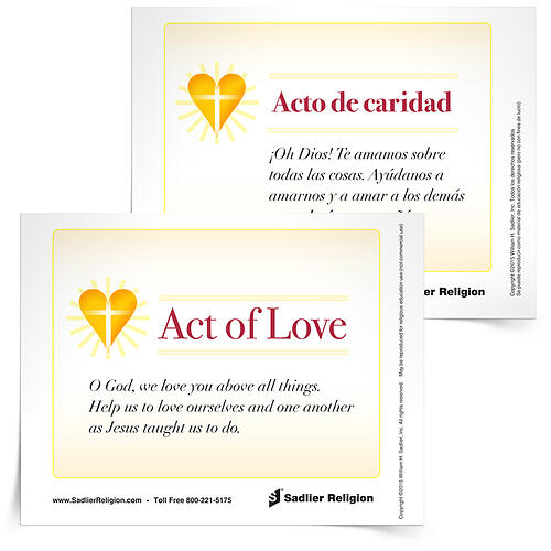 Download an Act of Love prayer card in English or Spanish to use at home or in your classroom. 