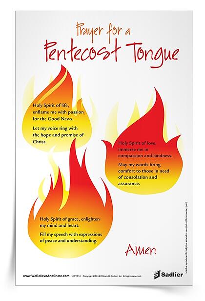 Like those early disciples, we are called to put our own gifts to use and spread the Good News with love. Download a Prayer for Pentecost Tongue Prayer Card now!