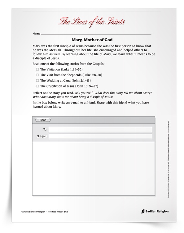 <em>Mary, Mother of God</em> Activity