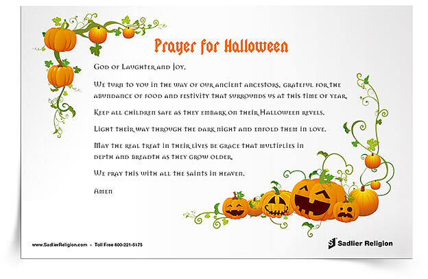 Download my Prayer for Halloween and use it in your home or parish to pray for the safety and well-being of children as they celebrate the holiday. 