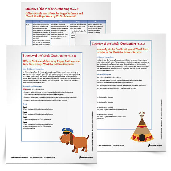 5 Free Reading Comprehension Lesson Plans -Use a four-day lesson plan to help students in Grades 3 and 4 learn or review the strategy of questioning using multiple texts.