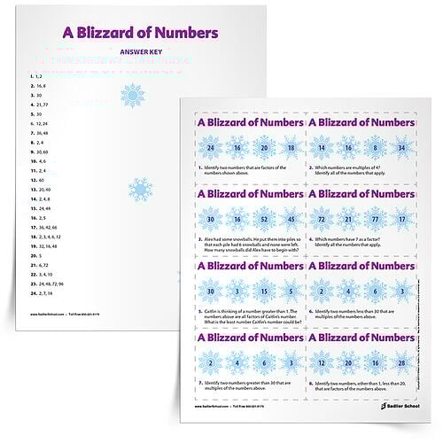 Factors and multiples worksheet