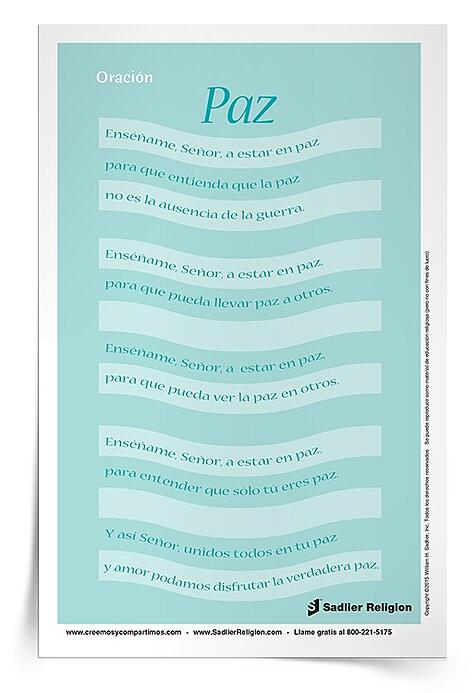 Les deseo un año lleno de paz y bendiciones. Descargue la Oración Paz y compártala en familia y amigos. 