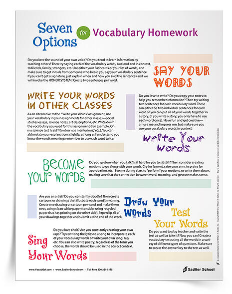 Students can also practice both learning new words and reading more fluently through interesting home activities. This assessment allows students to choose the way they most enjoy learning and to connect their learning style with studying new words.