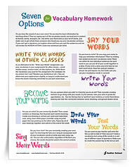 7 Options for Vocabulary Homework