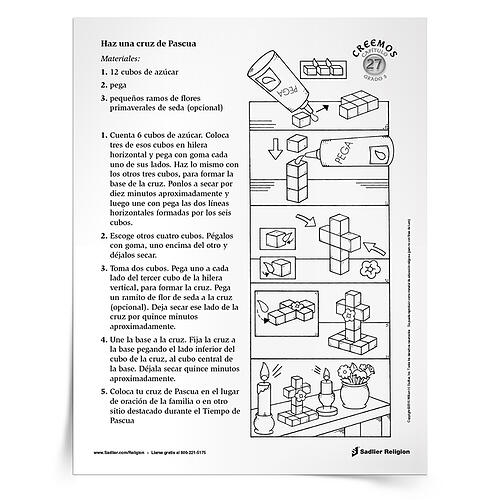 Recursos de Pascua para niños católicos - Actividad de manualidades Cruz de la Pascua