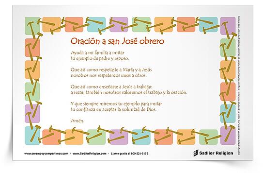 Descargue la Estampa de oración a san José obrero y récela en familia.