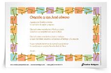 Estampa de oración <em>a san José obrero</em>