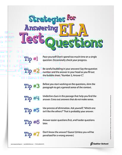 We know the mistakes that students make when they take tests. We’ve watched them reread the entire passage to answer one small question, or spend 30 minutes on the first question, leaving them 15 minutes for the rest of the test. Address those concerns and others with these 7 Strategies for Answering ELA Test Questions.