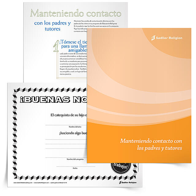 Consiga que las familias de los niños en su programa de catequesis sacramental sean sus socias en la catequesis. Un útil libro electrónico titulado Manteniendo contacto con los padres y tutores incluye ocho sugerencias para mantenerse en contacto con los padres y tutores a través de su programa de Educación Religiosa.