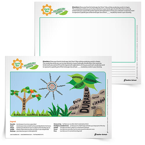 Earth Day Writing Activities for Students earth-day-writing-activities-vocabulary-750px