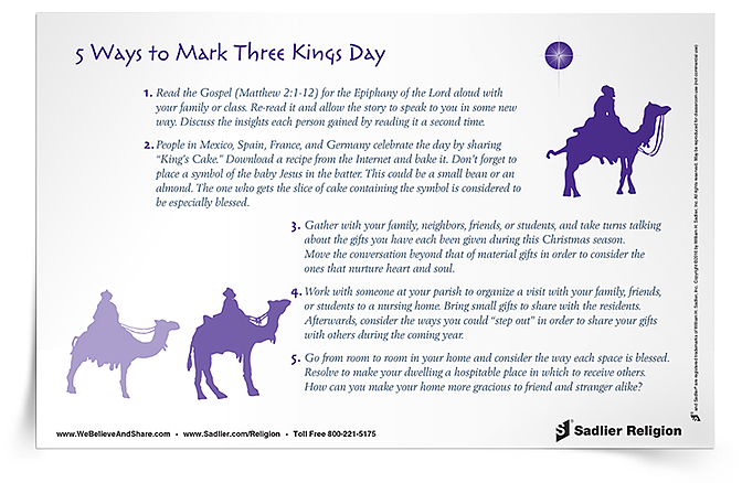 Download my list of 5 Ways to Mark Three Kings Day and use it to spark ideas for celebrating the Epiphany.
