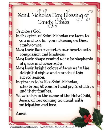 Saint Nicholas Day Blessing of Candy Canes