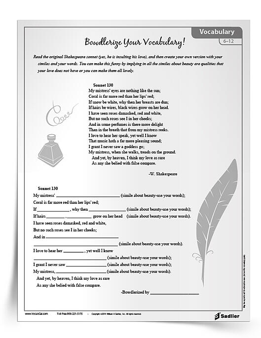 Vocabulary Activity: Bowdlerizing to Vocabularizing Poetic Texts