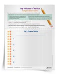 <em>Top Five Pieces of Advice Using Vocabulary Words</em> Activity