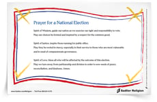 <em>Prayer for a National Election</em> Prayer Card