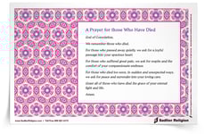 <em>A Prayer for Those Who Have Died</em> Prayer Card