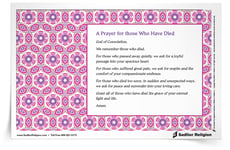 <em>A Prayer for Those Who Have Died</em> Prayer Card