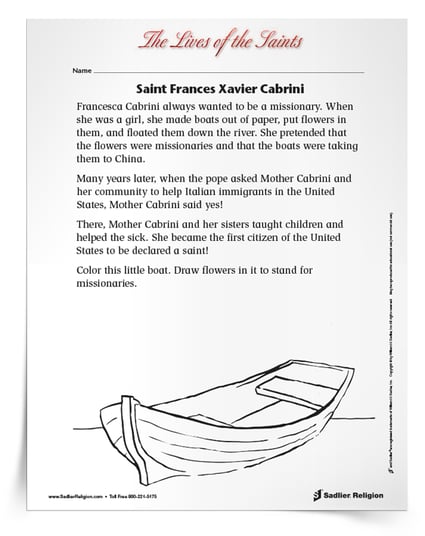 Saint Feast Days in November- Saint Frances Xavier Cabrini