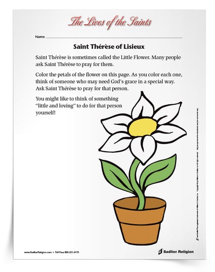 Download a printable activity to share with Catholic kids on the feast day of Saint Thérèse of Lisieux on October 1.