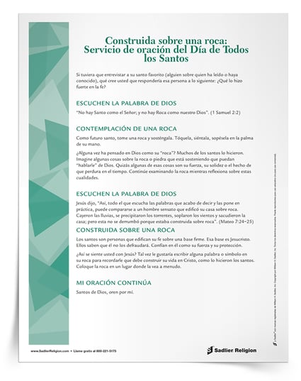 Servicio de oración del Día de Todos los Santos Construida sobre una roca