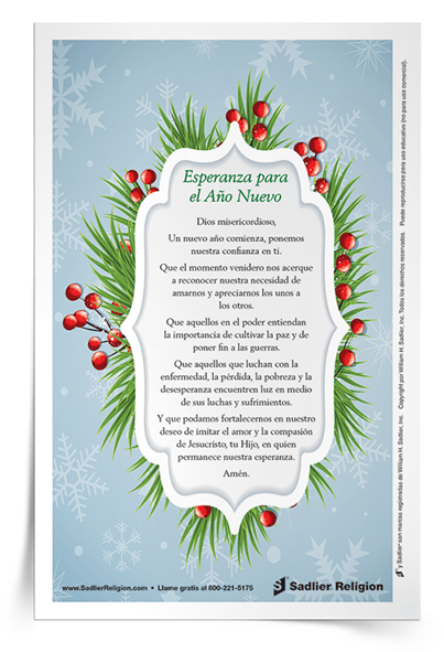 Descargue la Estampa de oración Esperanza para el Año Nuevo