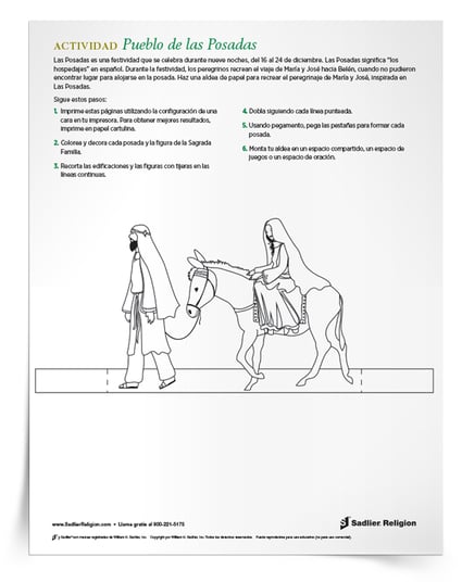 Las Posadas tradicion- Actividad imprimible Pueblo de las Posadas