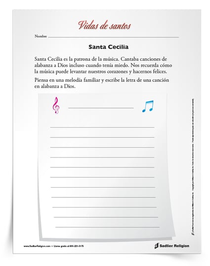 La Iglesia celebra el dia festivo de santa Cecilia el 22 de noviembre