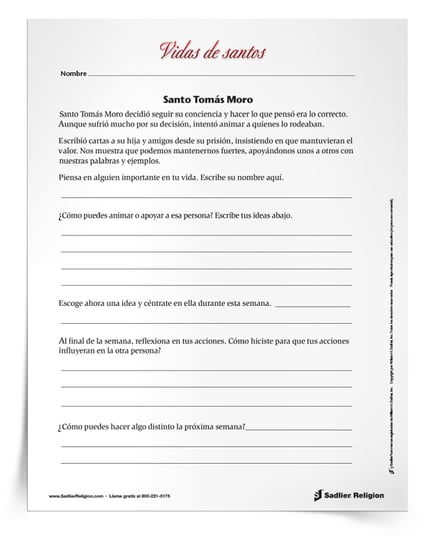 Descargue una actividad imprimible para niños católicos para celebrar la fiesta de santo Tomás Moro