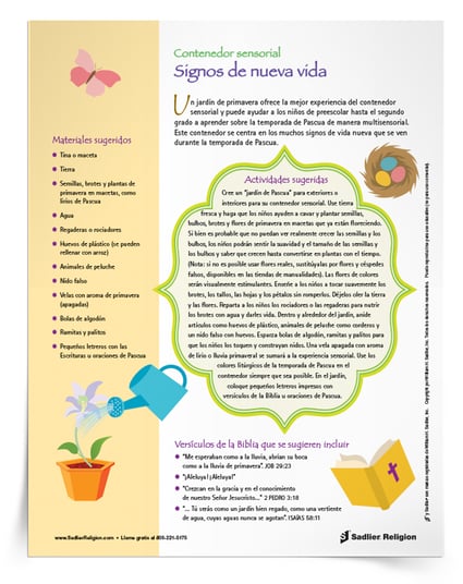 Contenedor sensorial Signos de nueva vida