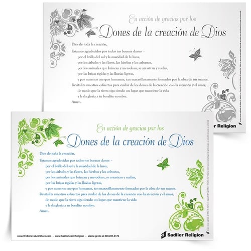 Estampa de oración En acción de gracias por la creación de Dios