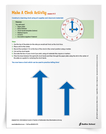 Teaching Time Making a Clock Activity