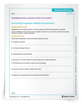 <em>Correcting Fragment and Run-on Sentences</em> Mini Lesson & Practice Sheet