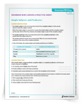 <em>Simple Subjects and Predicates</em> Mini Lesson & Practice Sheet