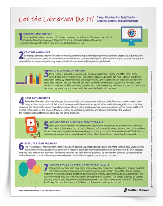 Role Of Librarian In Schools –Seven Ways They Can Help Teachers, Coaches, &  Admins