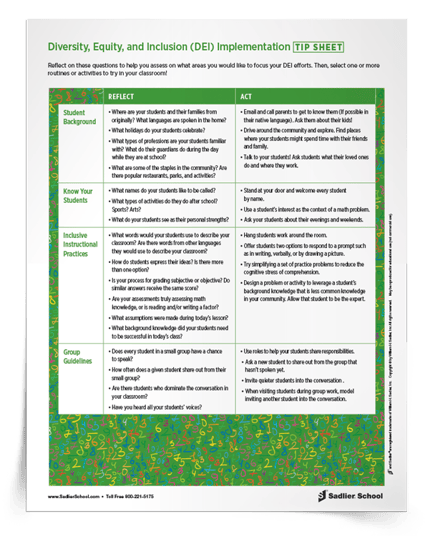 DEI Diversity Inclusion Equity Math Classroom