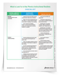 <em>What to Look For in Key Phonics Instruction Routines</em> Checklist