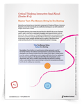 Critical Thinking Interactive Read Aloud of <em>The Memory String</em>