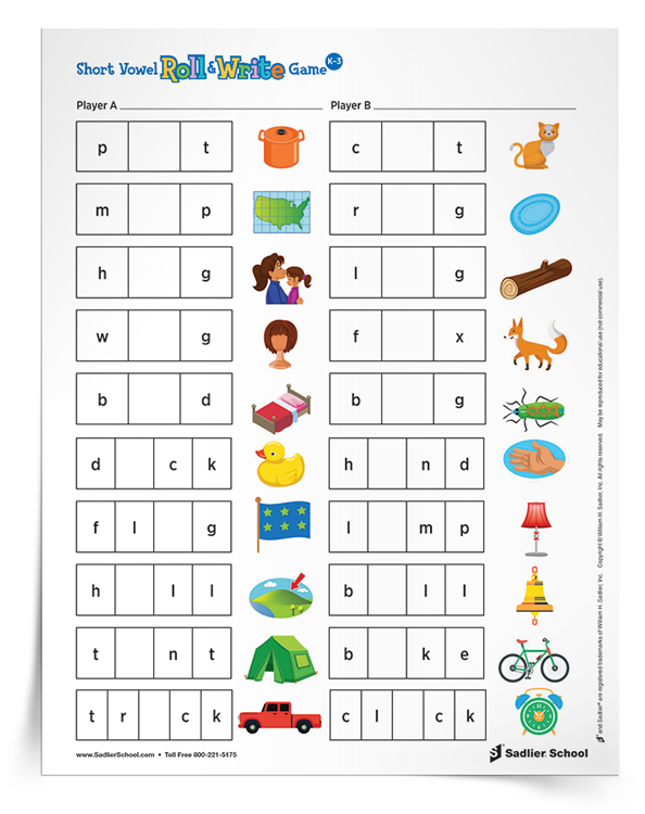 3 Printable Phonics Games for Early Elementary Students